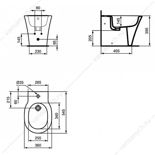 Биде напольное Ideal Standard Connect Air E018001