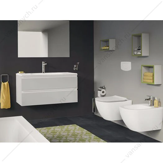 Комплект 4 в 1: инсталляция PROSYS™ R020467 с кнопкой, унитаз безободковый TESI T007901+сиденье
