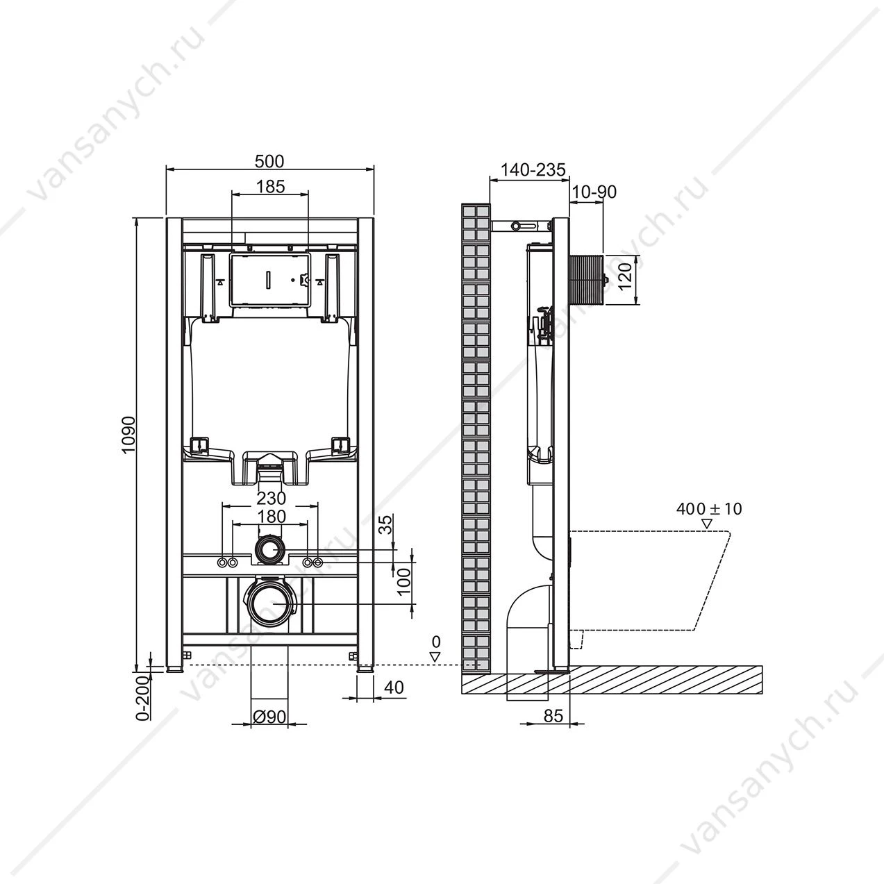 Инсталляция BelBagno 80 для подвесного унитаза BB002-80