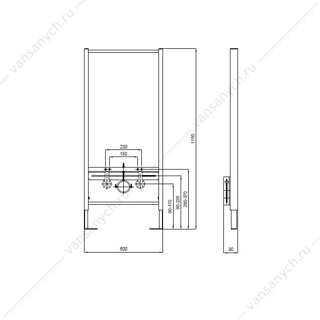 INSB-0000001 Aquatek Standart  Монтажная рама для подвесного биде 1130*500*90