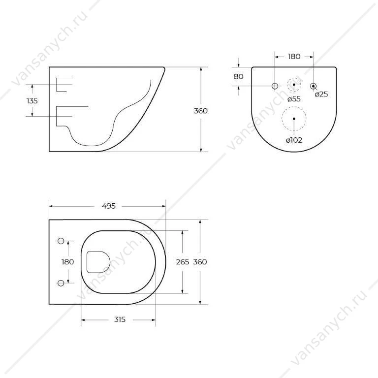 Унитаз безободковый подвесной BELBAGNO AMANDA, белый, BB051CHR