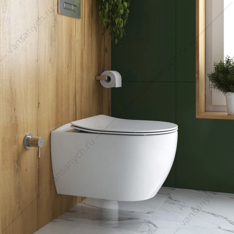Унитаз с функцией биде безободковый CEZARES COMFORT, белый, CZR-191-TH/BS