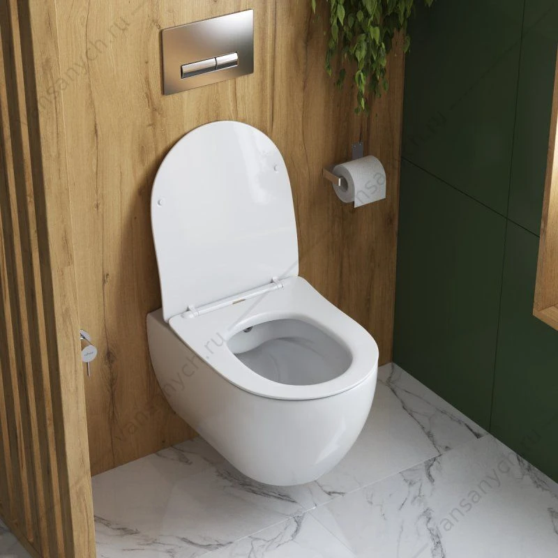 Унитаз с функцией биде безободковый CEZARES COMFORT, белый, CZR-191-TH/BS