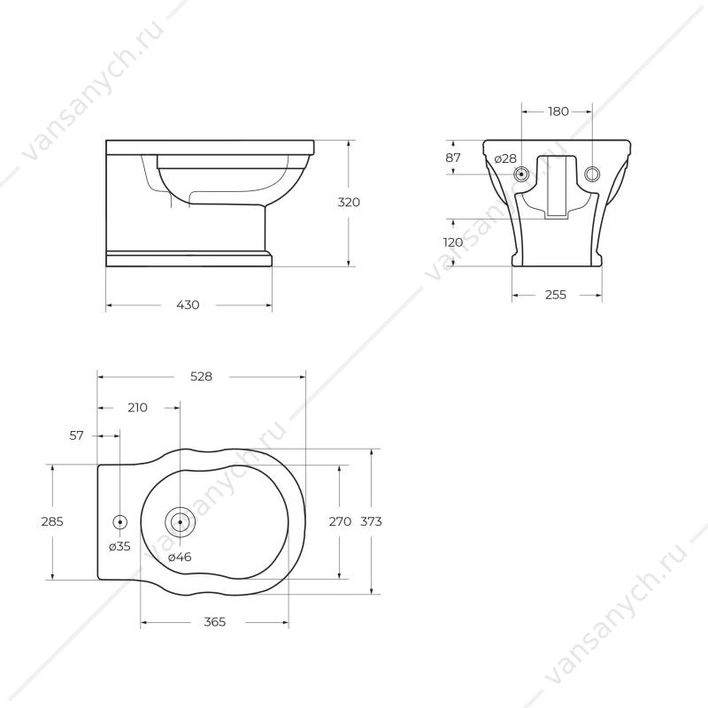 Биде подвесное BELBAGNO BOHEME белый BB115BH