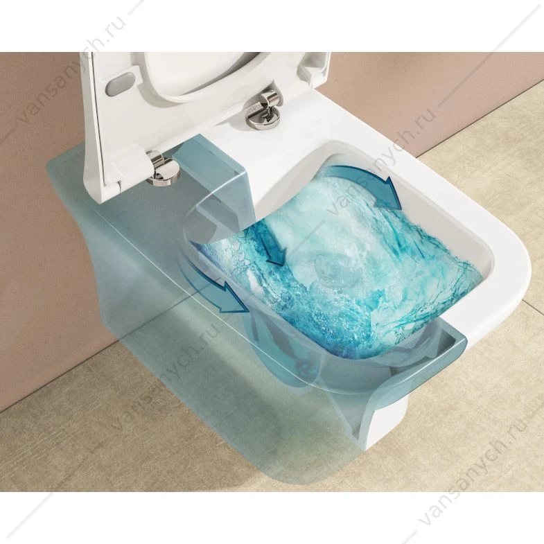 Комплект: безободковый унитаз Zentrum Square, SmoothFlush, c сиденьем микролифт, инсталляция, кнопка Root Square, хром глянцевый