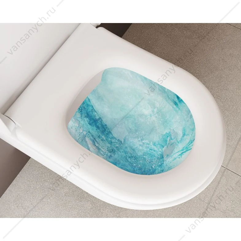 Комплект безободковый унитаз Sanibelle, SmoothFlush, c сиденьем микролифт, инсталляция, кнопка Root Round, хром глянцевый