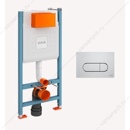 Инсталляция с кнопкой смыва Vitra Core 732-5800-01 кнопка Root R 740-2280 глянц. хром,