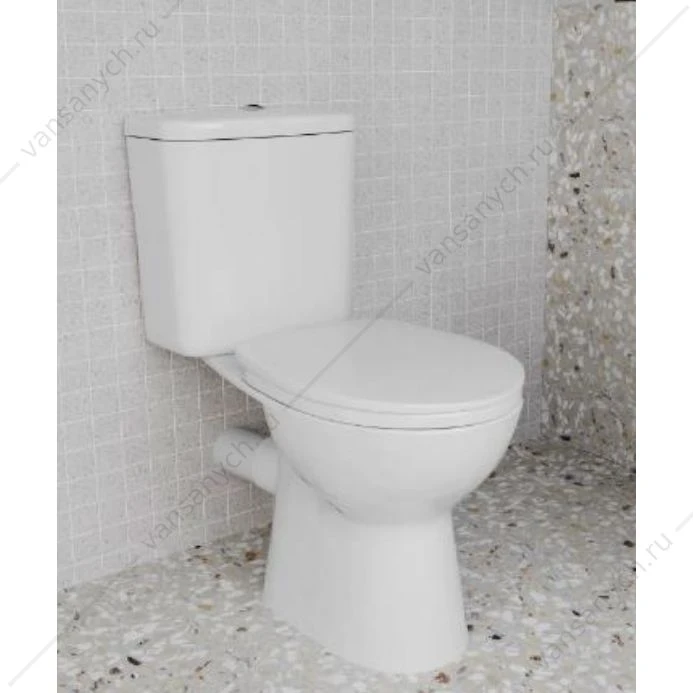 Унитаз компакт безободковый Vitra Norm Himmel, с сиденьем микролифт, 864B099-7207