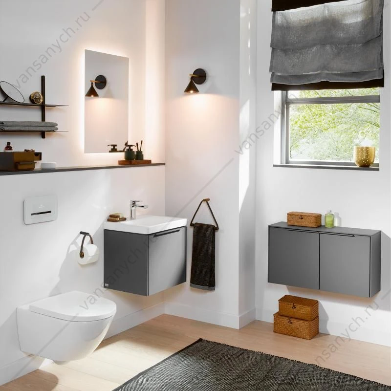 Унитаз безободковый Villeroy & Boch SUBWAY 3.0 с сиденьем (микролифт, быстросъем) 4670TS01 комбипак, подвесной