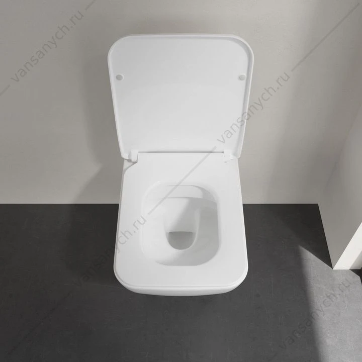 Унитаз безободковый Villeroy & Boch VENTICELLO с сиденьем микролифт, быстросъем, 4611RS01 комбипак, подвесной