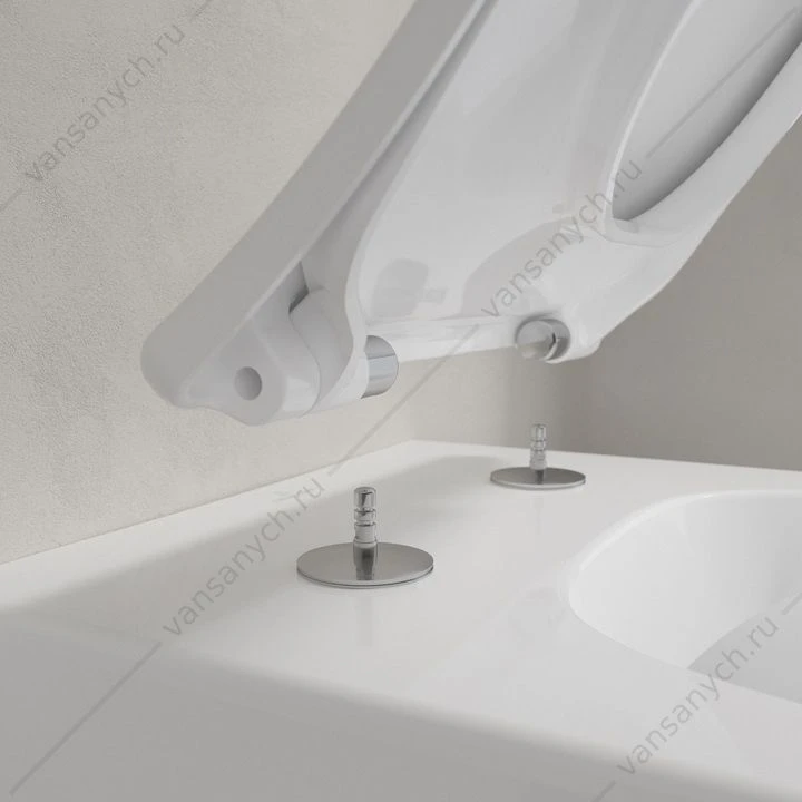 Унитаз безободковый Villeroy & Boch VENTICELLO с сиденьем микролифт, быстросъем, 4611RS01 комбипак, подвесной
