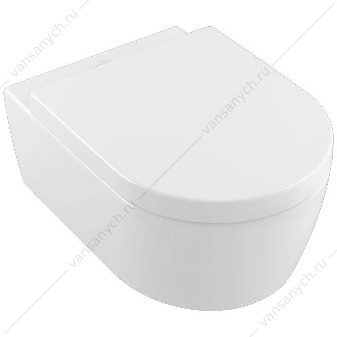 Унитаз безободковый Villeroy & Boch AVENTO с сиденьем микролифт, быстросъем, 5656HR01, комбипак, подвесной