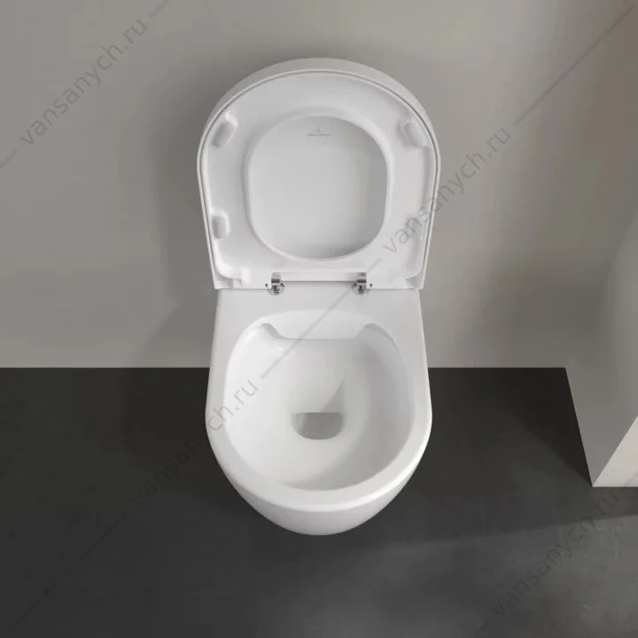 Унитаз безободковый Villeroy & Boch AVENTO с сиденьем микролифт, быстросъем, 5656HR01, комбипак, подвесной