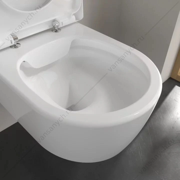 Унитаз безободковый Villeroy & Boch AVENTO с сиденьем микролифт, быстросъем, 5656HR01, комбипак, подвесной