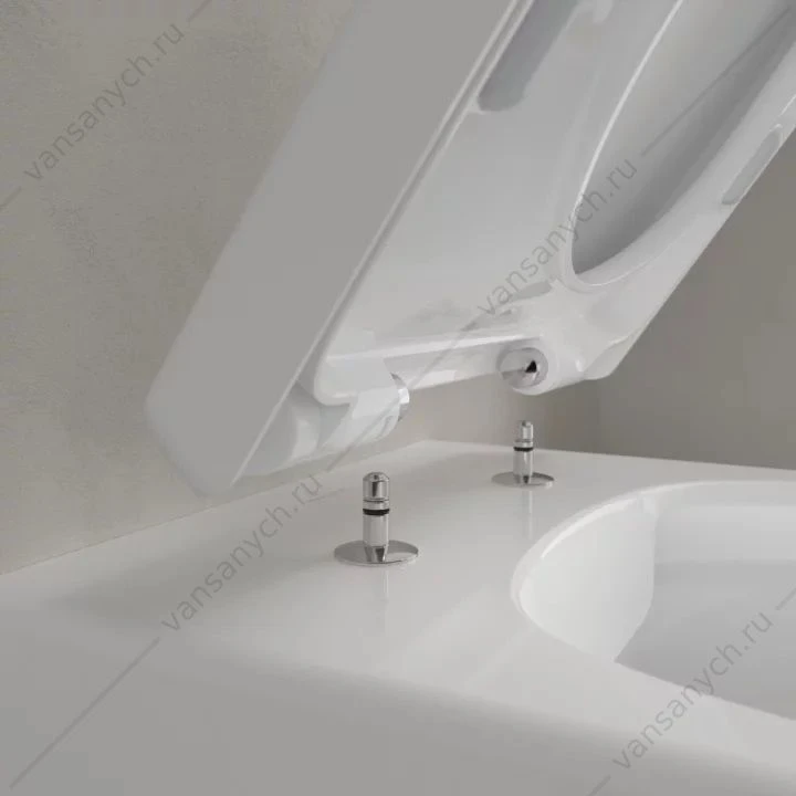 Унитаз безободковый Villeroy & Boch AVENTO с сиденьем микролифт, быстросъем, 5656HR01, комбипак, подвесной
