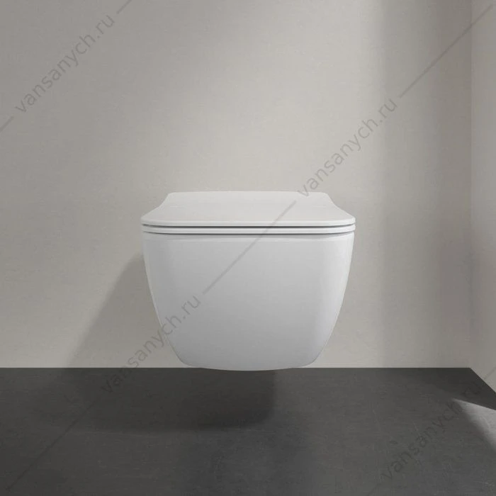 Унитаз безободковый Villeroy & Boch VENTICELLO с сиденьем микролифт комбипак подвесной 4611RL01