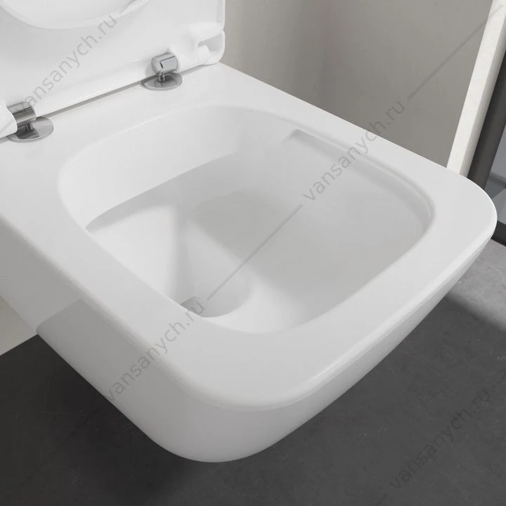 Унитаз безободковый Villeroy & Boch VENTICELLO с сиденьем микролифт комбипак подвесной 4611RL01