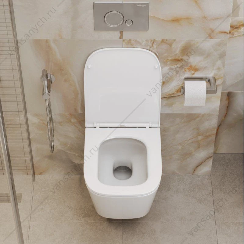 Унитаз безободковый BELBAGNO ARDENTE-TOR смыв TORNADO, подвесной белый BB520CH-TOR