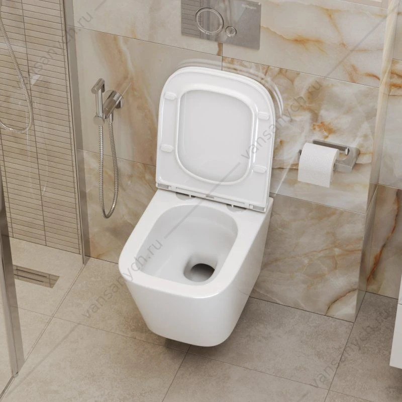 Унитаз безободковый BELBAGNO ARDENTE-TOR смыв TORNADO, подвесной белый BB520CH-TOR