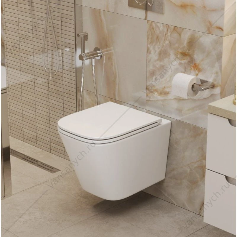 Унитаз безободковый BELBAGNO ARDENTE-TOR смыв TORNADO, подвесной белый BB520CH-TOR