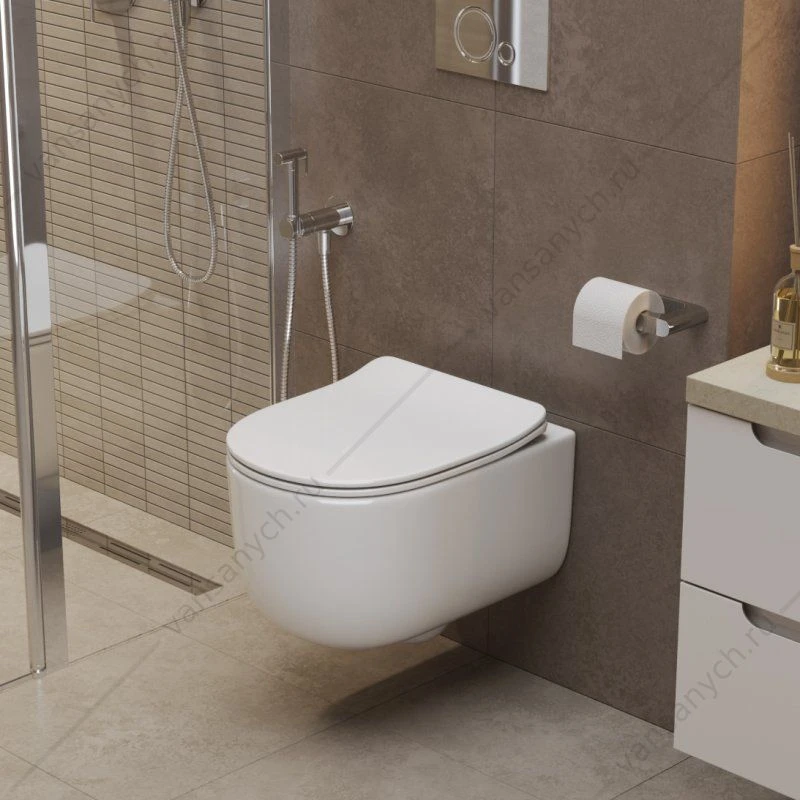Унитаз безободковый BELBAGNO SOFT-TOR смыв TORNADO, подвесной белый BB084CH-TOR