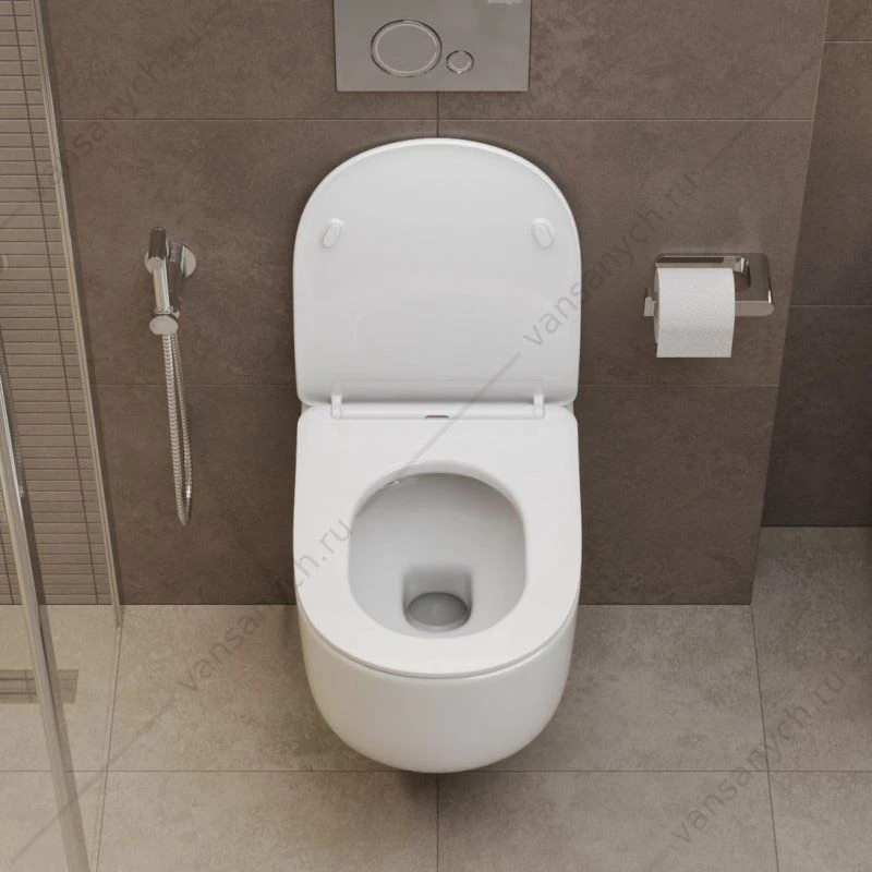 Унитаз безободковый BELBAGNO SOFT-TOR смыв TORNADO, подвесной белый BB084CH-TOR