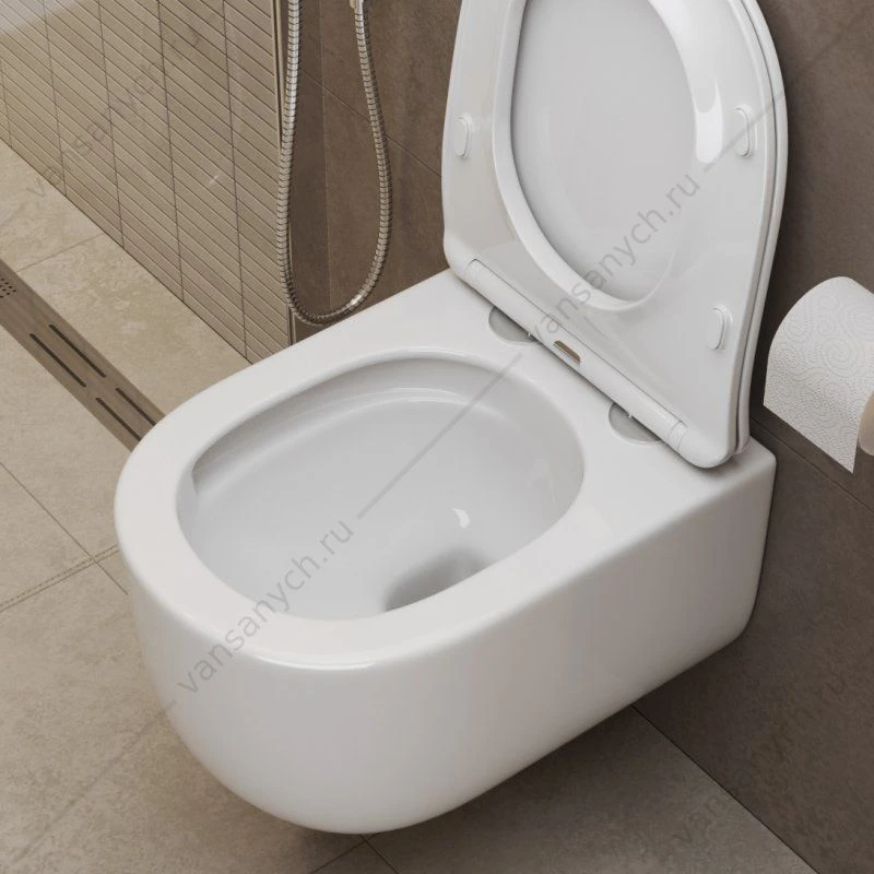 Унитаз безободковый BELBAGNO SOFT-TOR смыв TORNADO, подвесной белый BB084CH-TOR