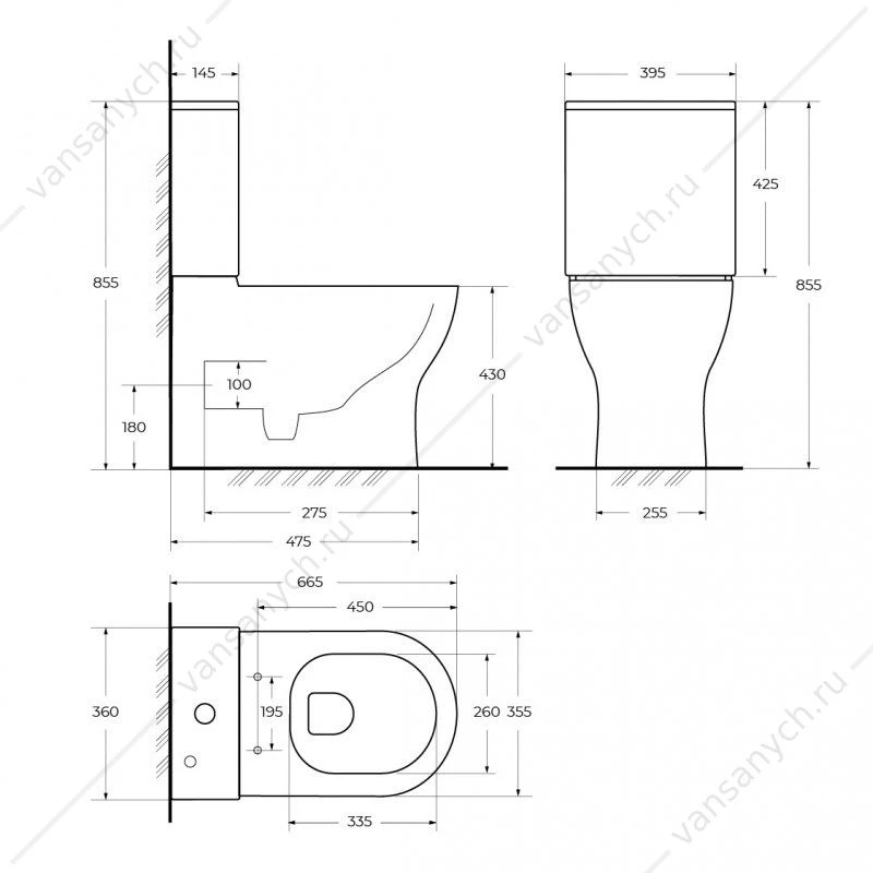 Бачок к чаше унитаза напольного BELBAGNO SFERA-TOR белый, BB2141T