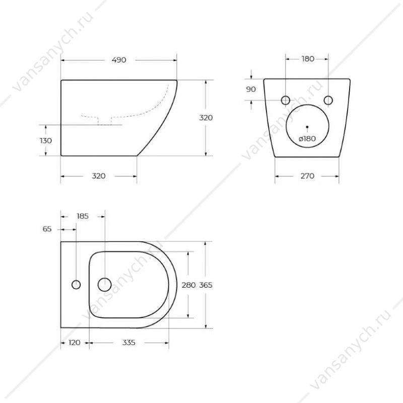 Биде подвесное BELBAGNO SFERA-R белый BB046BH