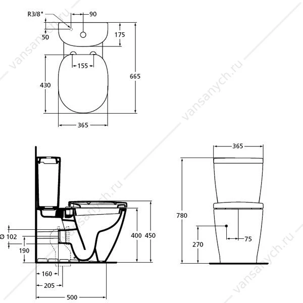 Унитаз напольный с сиденьем Ideal Standard Connect E803701
