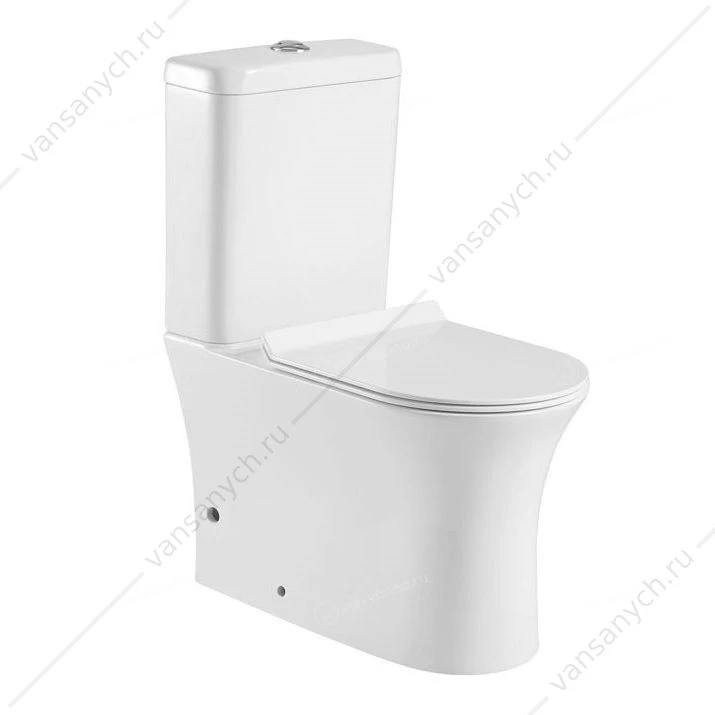 Унитаз безободковый Aquanet Rimless Roll-C сиденье микролифт