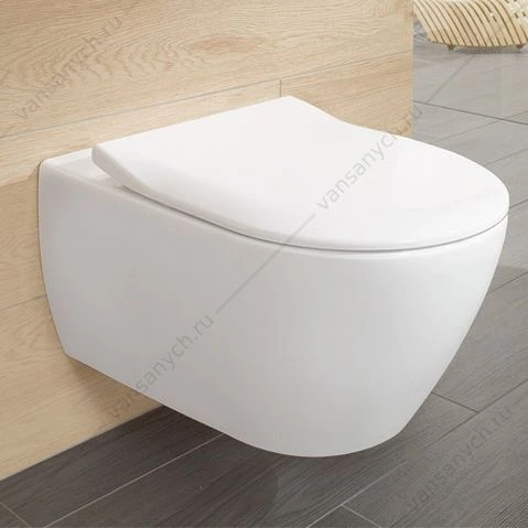 Унитаз безободковый с сиденьем, подвесной VILLEROY & BOCH Subway 2.0, 5614R201