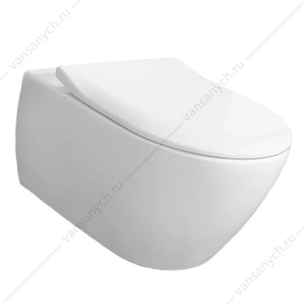 Унитаз безободковый с сиденьем, подвесной VILLEROY & BOCH Subway 2.0, 5614R201