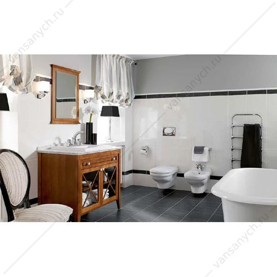 Унитаз подвесной VILLEROY & BOCH Hommage 370*600 мм, цвет star white/CP 6661B0R1