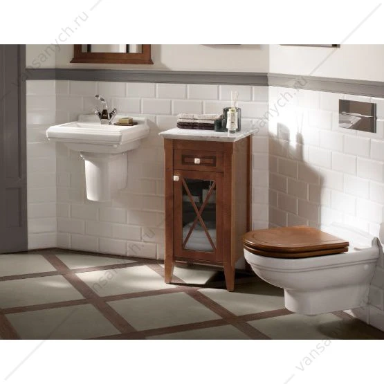 Унитаз подвесной VILLEROY & BOCH Hommage 370*600 мм, цвет star white/CP 6661B0R1