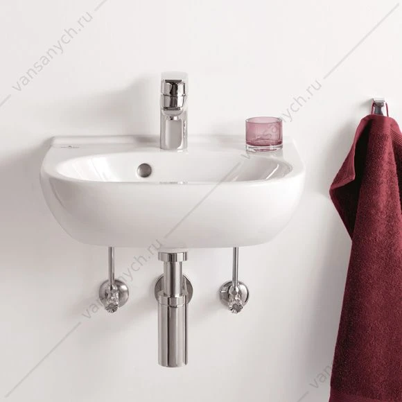 Раковина 50х40 VILLEROY & BOCH O.Novo с переливом, с 1 отв. под смеситель, weiss alpin, 53605001