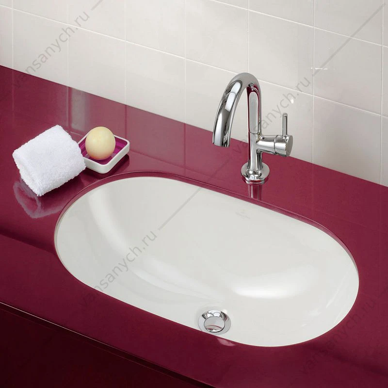 Раковина 53х32 VILLEROY & BOCH O.Novo встраиваемая снизу,  белый альпин, 41625001