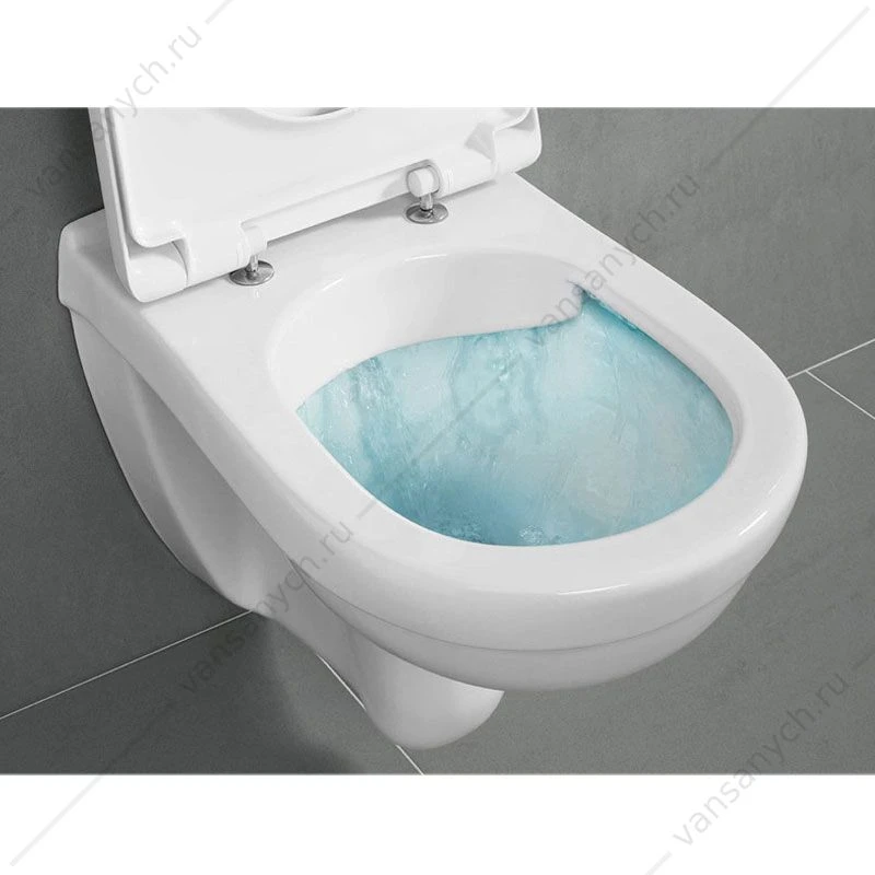 Унитаз с сиденьем безободковый VILLEROY & BOCH O.Novo,  сиденье быстросъем, микролифт,  weiss alpin, 5660HR01