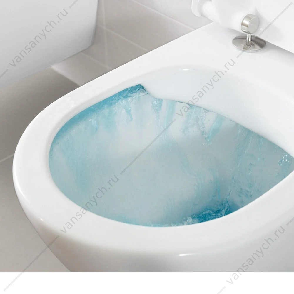 Унитаз с сиденьем безободковый VILLEROY & BOCH O.Novo,  сиденье быстросъем, микролифт,  weiss alpin, 5660HR01