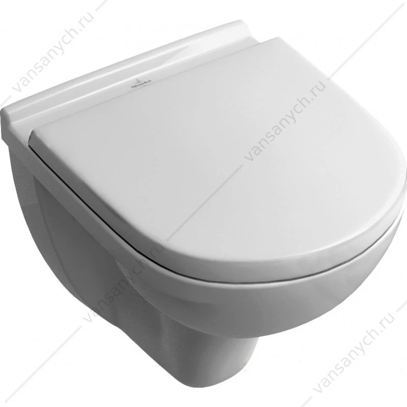 Унитаз с сиденьем безободковый VILLEROY & BOCH O.Novo, сиденье быстросъем, микролифт, weiss alpin, Ceramic Plus, 5660HRR1
