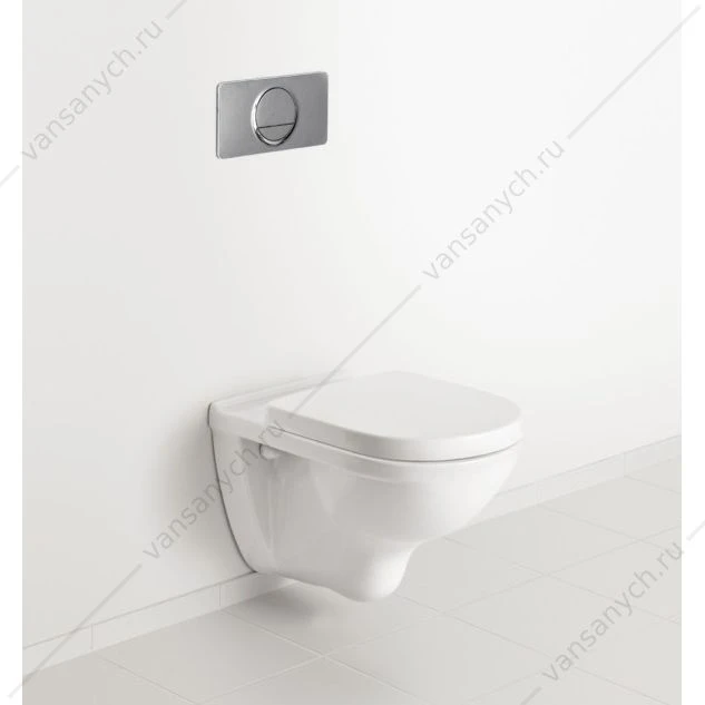 Унитаз с сиденьем безободковый VILLEROY & BOCH O.Novo, сиденье быстросъем, микролифт,  weiss alpin, Ceramic Plus, 5660HRR1