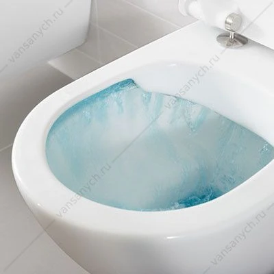 Унитаз с сиденьем безободковый VILLEROY & BOCH O.Novo, сиденье быстросъем, микролифт,  weiss alpin, Ceramic Plus, 5660HRR1