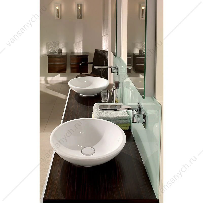 Раковина 43х43 для установки на столешницу VILLEROY & BOCH Loop & Friends D=430 mm без отв, 51440001