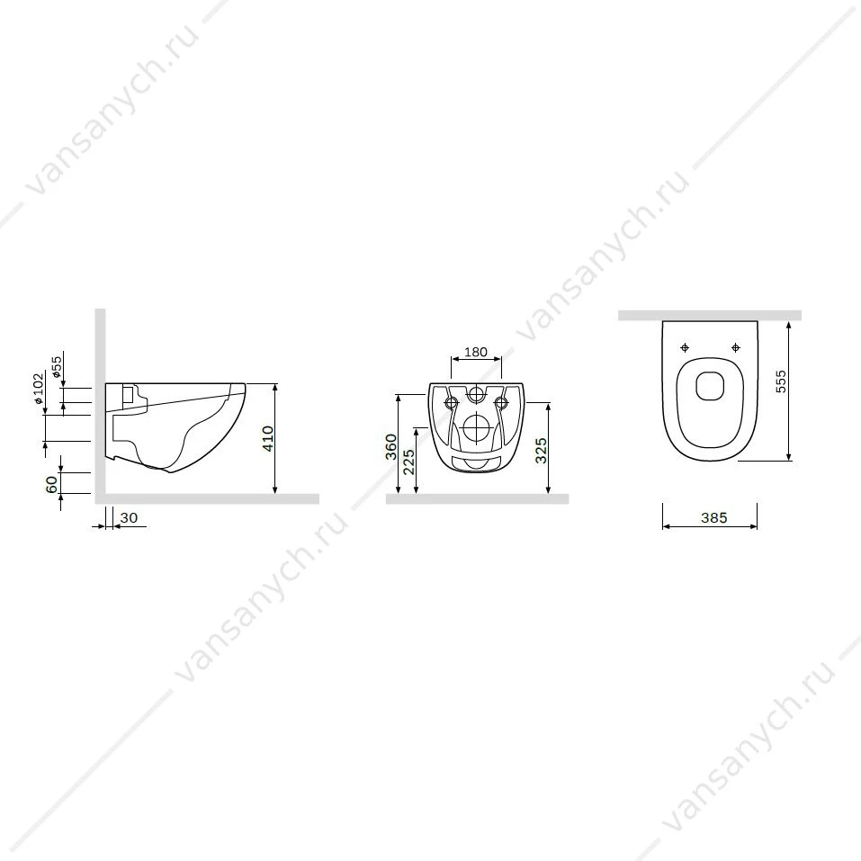 Унитаз безободковый подвесной  AM.PM FlashClean Sensation C301700WH