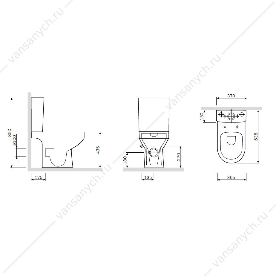 Унитаз-компакт с сиденьем микролифт C708607SC AM.PM Spirit V2.0
