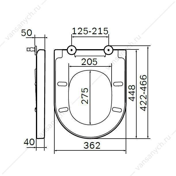 Сиденье для приставного унитаза C707855WH AM.PM Spirit V2.0  wrap-over, микролифт