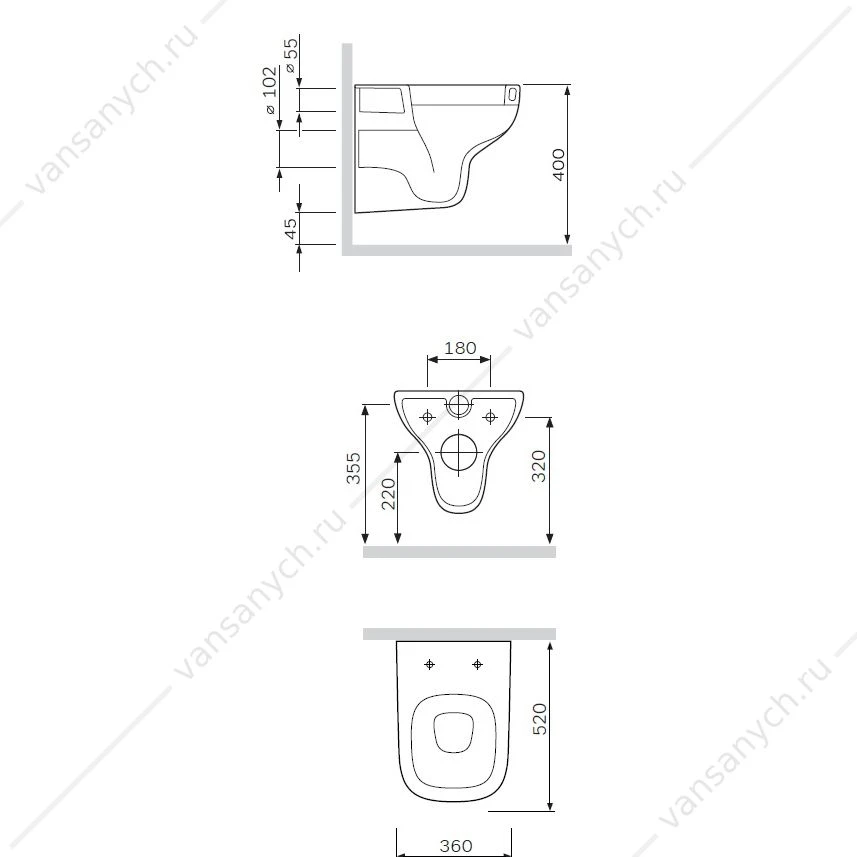 Унитаз безободковый подвесной  AM.PM Like FlashClean сиденье микролифт, C801700SC