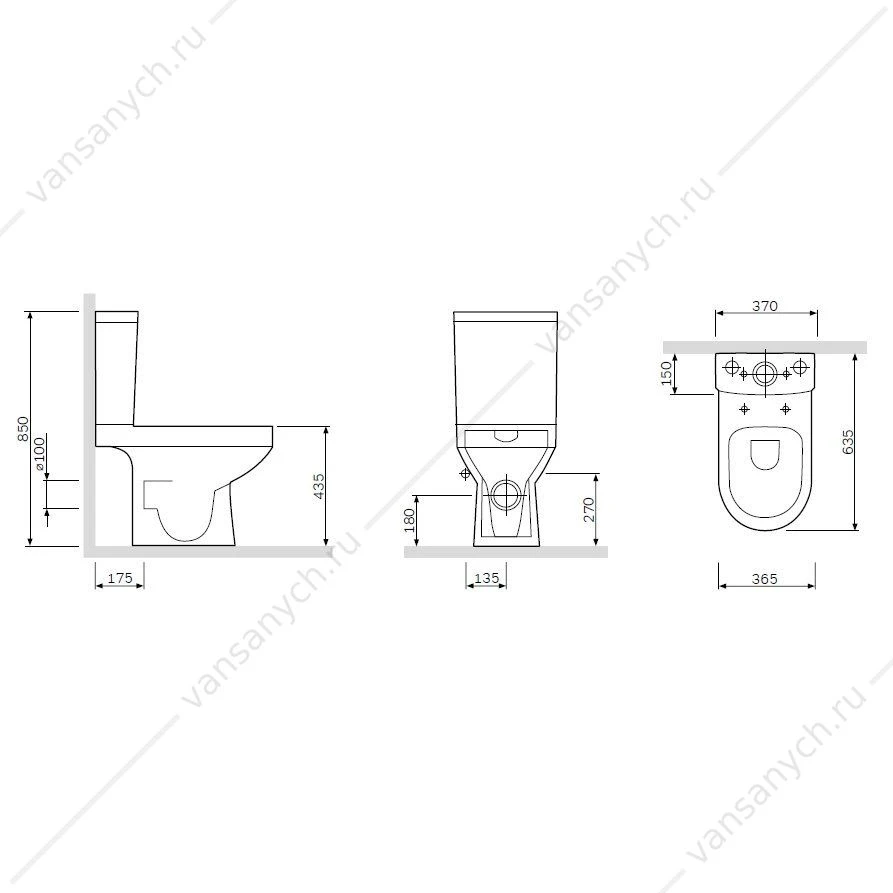 Унитаз-компакт безободковый FlashClean C708600WH AM.PM Spirit V2.0