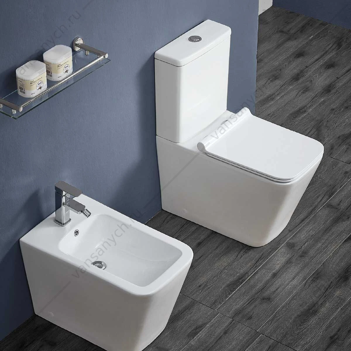 Унитаз-компакт Vincea Q-Line VT2-12, механизм слива Geberit, ультратонкое сиденье с микролифтом, быстросъемное