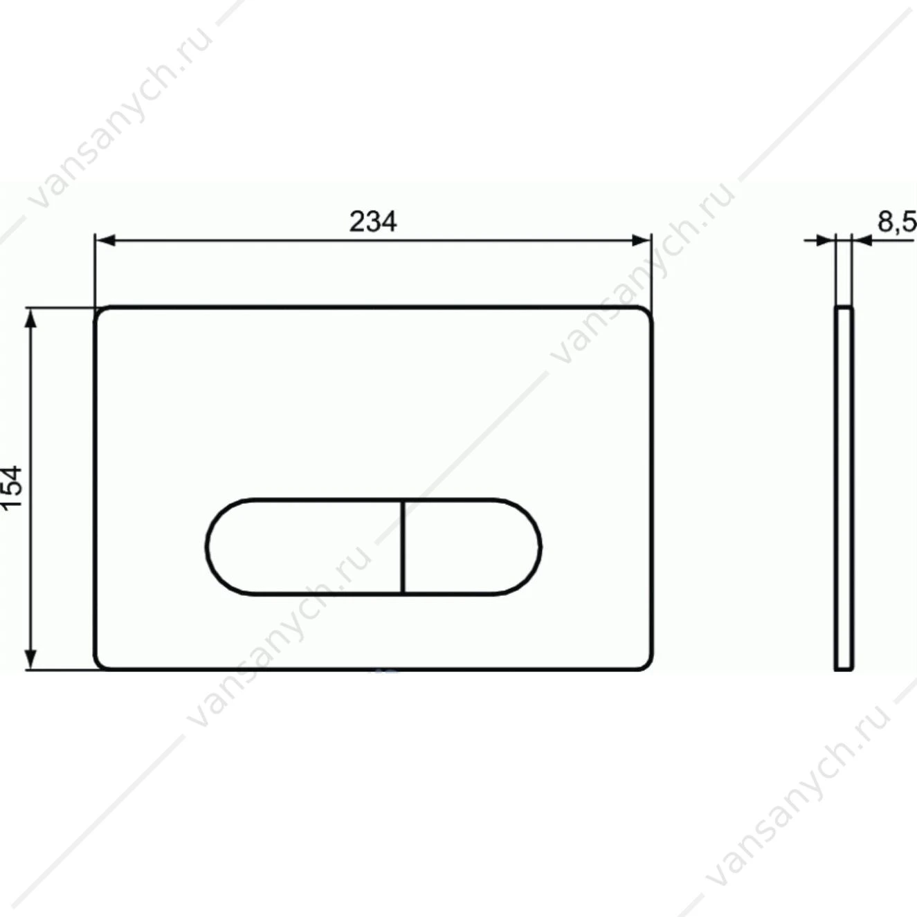Клавиша Ideal Standard Oleas M1, R0115AA, хром